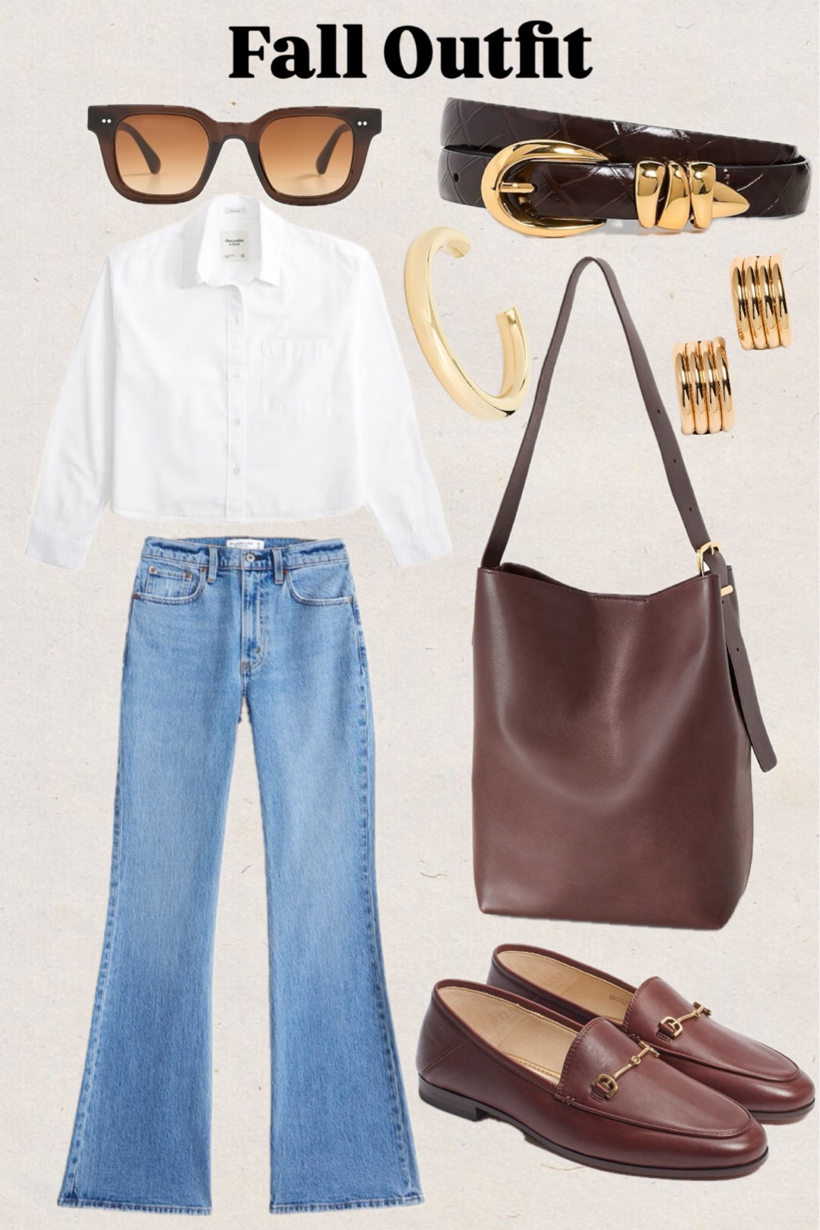 Fall outfit
Fall style
Madewell leather bag
Bootcut jeans
Loafers
Earrings
Bangle bracelet
Belt
Leather belt
Button down shirt


#LTKFindsUnder100 #LTKShoeCrush #LTKItBag