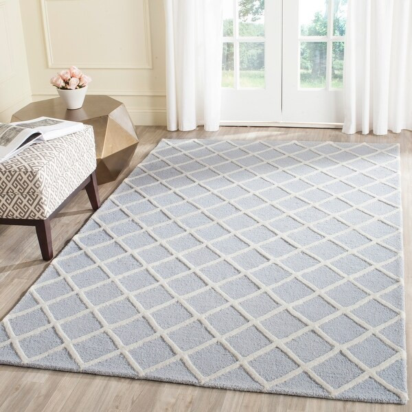 Safavieh Handmade Cambridge Odile Moroccan Trellis Wool Rug - 9' x 12' - Light Blue/Ivory | Bed Bath & Beyond