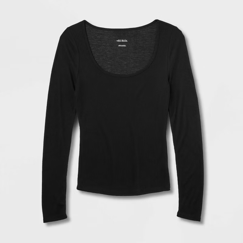 Women's Long Sleeve Scoop Neck T-Shirt - Wild Fable™ | Target