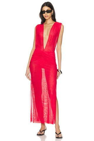 Cindy Long Cover Up Skirt in Red Maxi Skirt Outfit Red Skirt Outfit Red Outfit Ideas Beach Skirt | Revolve Clothing (Global)