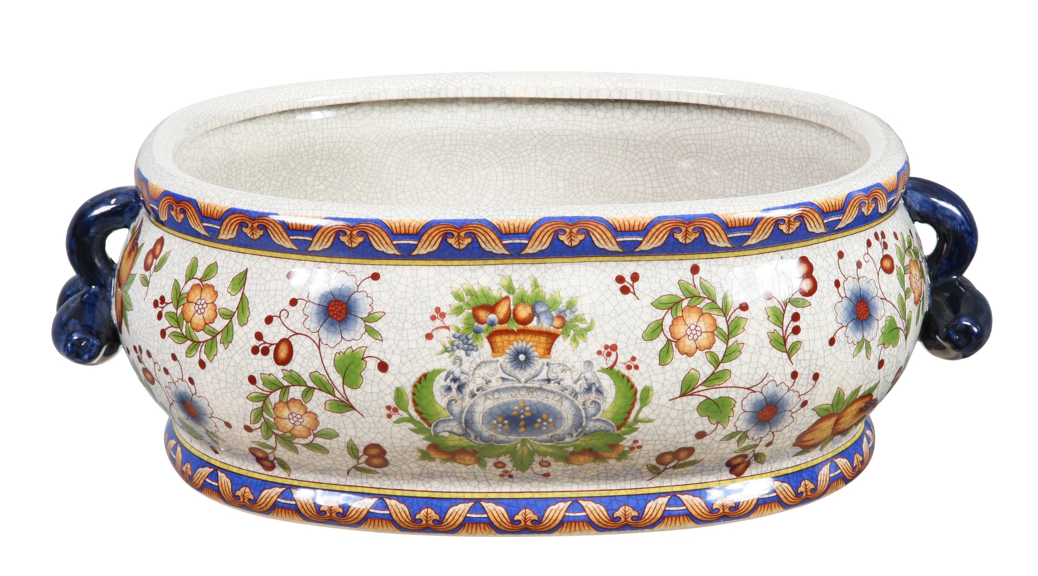 Fleur De Lis Living Sandberg Floral Ceramic Pot Planter & Reviews | Wayfair | Wayfair North America