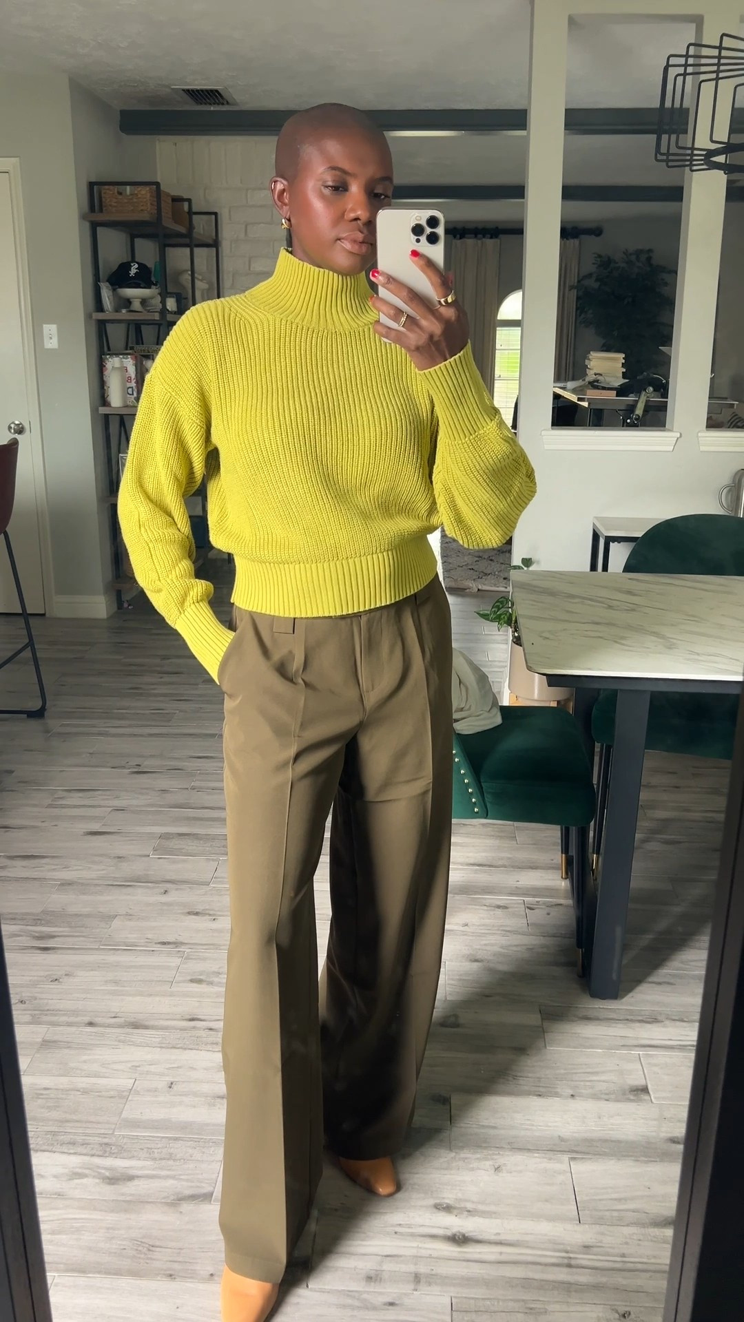 Colorful fall outfit under $50! Kiwi green sweater with olive wide leg pants. I’m wearing a medium top and a 6 in the pants for a baggy fit. Great workwear! 


#LTKFindsUnder50 #LTKWorkwear
