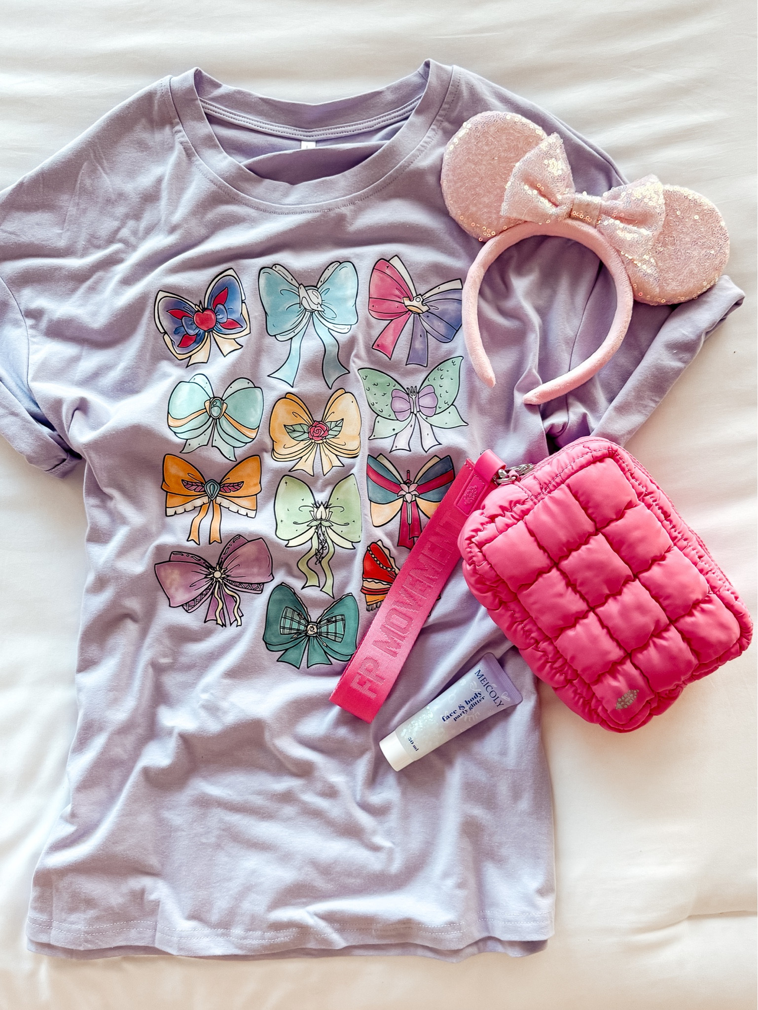 { disneyland outfit ❥

Disney Princess Bow T-Shirt . Amazon Disney Outfit . fp movement Mini Pouch . Pink Disney Mouse Ears . Native American Content Creator } 

#LTKBeauty #LTKMidsize #LTKStyleTip
