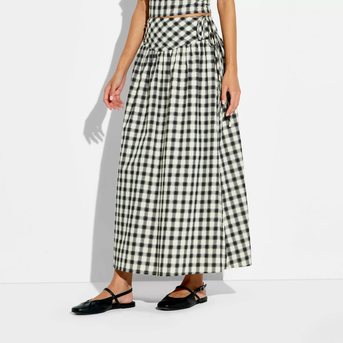 Women's Maxi Plaid Skirt - Wild Fable™ Khaki XL | Target