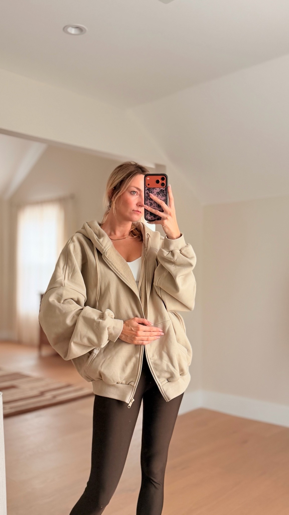 and this is the other side of my wardrobe lately 😂 straight from Pilates + probably the only place you’ll catch me willingly living in workout clothes
truly obsessed with this @POPFLEX  - I sized up for the look

Workout outfit • Pilates outfit • brown leggings • oversized hoodid

#LTKstorytime #LTKActive #LTKootd