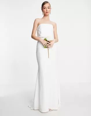 ASOS EDITION Evelyn satin bandeau wedding dress | ASOS (Global)