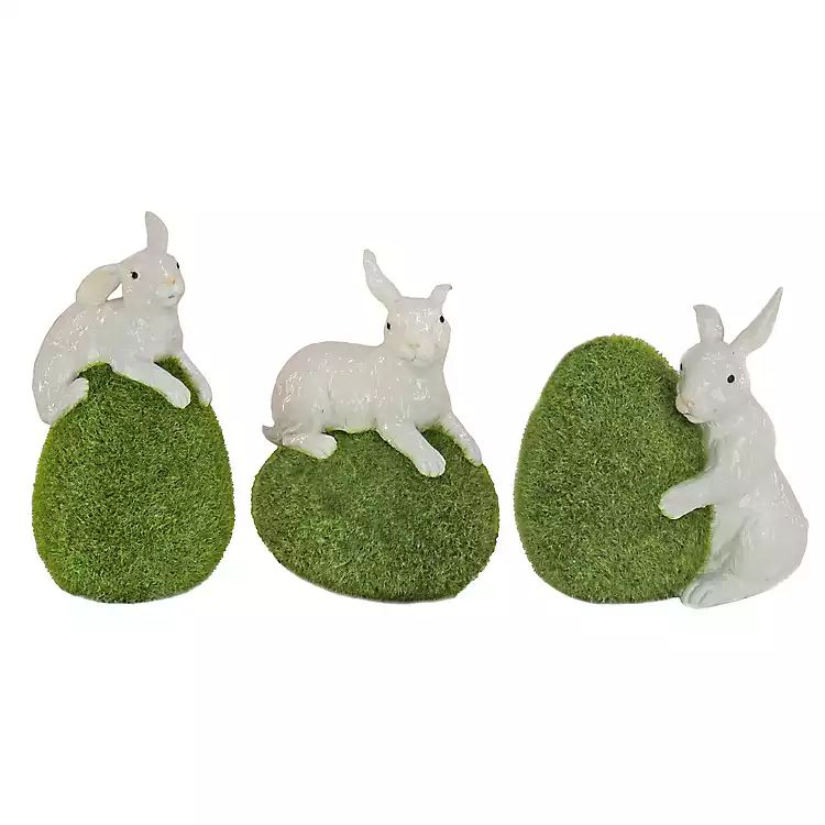 Mossy Green Easter Egg Bunnies, Set of 3 | Kirkland's Home