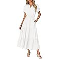 RUMIA Women Casual Midi Maxi Dresses Short Sleeve V Neck Elastic Waist Vacation Dress Pockets（S... | Amazon (US)