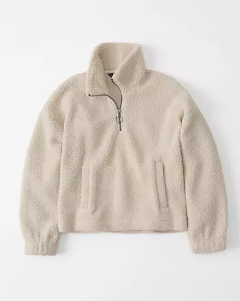 Sherpa Fleece Half-Zip Sweatshirt | Abercrombie & Fitch US & UK