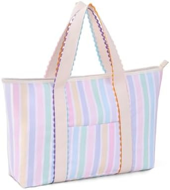 Rick Rack Tote Bag for Women | Canvas, Rainbow, Handbag for Women, Large Shoulder with Pocket, Pe... | Amazon (US)