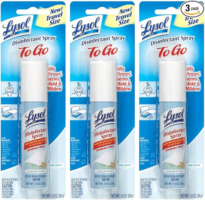 Lysol Disinfectant Spray to Go, Crisp Linen, 1 Ounce (Pack of 3) | Amazon (US)