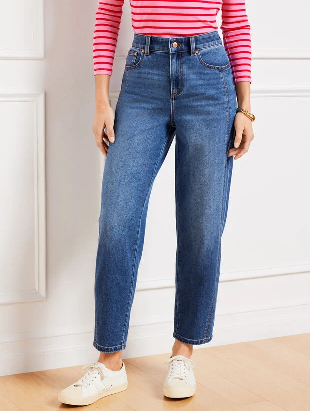 Relaxed Tapered Barrel Leg Jeans - Quinn Wash | Talbots