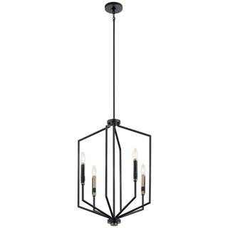 KICHLER Armand 4-Light Black with Bronze Accent Foyer Pendant-52351BK - The Home Depot | The Home Depot