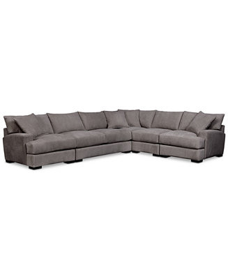 CLOSEOUT! Rhyder 5-Pc. Fabric Sectional Sofa with Apartment Sofa, Created for Macy's - Macy's | Macy's