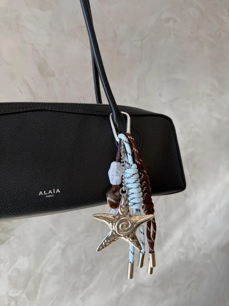 Starfish Bag Charm Keychain, Beaded Ocean Purse Accessory - Etsy | Etsy (US)