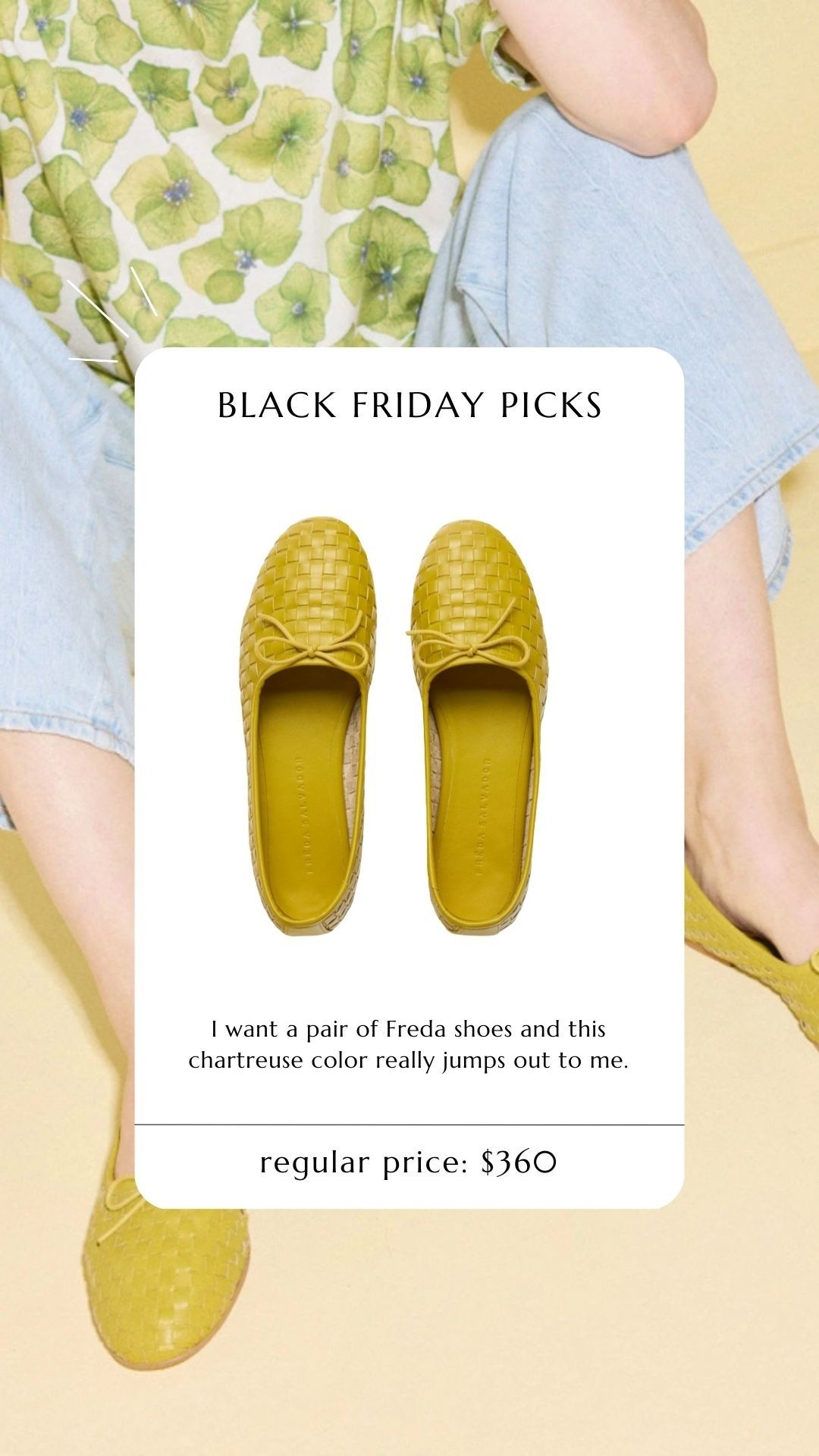 Chartreuse ballet flats are perfect year round. The bold colored leather makes them perfect to dress up or down. 

Green flats. Ballet flats. Bold ballet flats. Freda Salvador.

#LTKSaleAlert #LTKCyberWeek