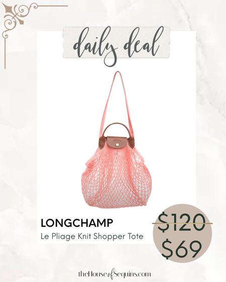 Over 40% OFF Longchamp Le Pliage knit shopper tote bag!