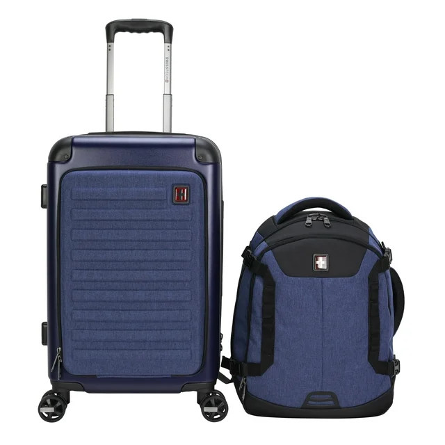 Swiss Tech Hybrid Luggage with Travel Backpack, 2 Piece Set, Navy | Walmart (US)