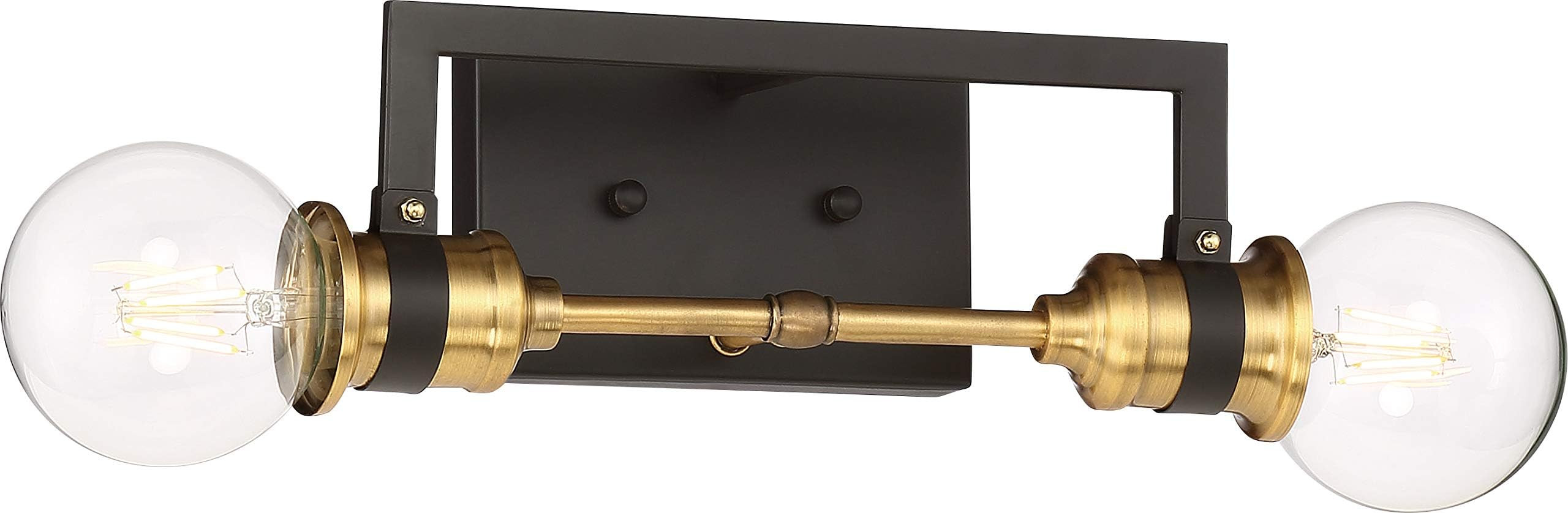 Nuvo 60/6972 Intention Vanity Warm Brass and Black Finish, 2 Light | Amazon (US)