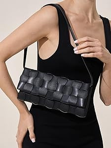 Woven Evening Clutch Purses for Women, PU Crossbody Shoulder Purse Handbag for Evening, Formal Ev... | Amazon (US)