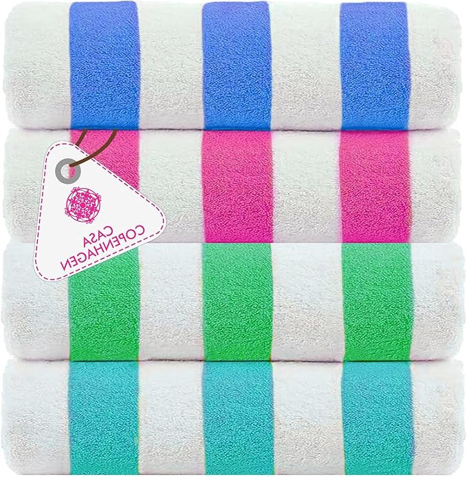 CASA COPENHAGEN Cabana Beach Towels Designed in Denmark Rough and Tough, Quick Dry, for Pool, Bat... | Amazon (US)