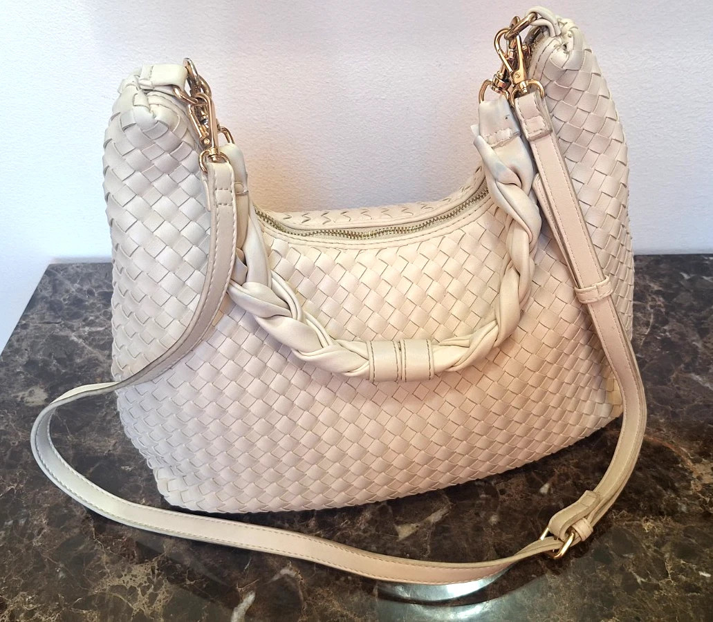 Urban Expressions Vegan Hobo Woven Slouchy Bag Crossbody Ivory | eBay | eBay US