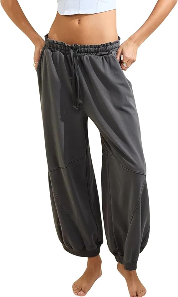 Tanming Womens Baggy Sweatpants Barrel Leg Trousers Elastic Waisted Drawstring Lounge Joggers Pan... | Amazon (US)