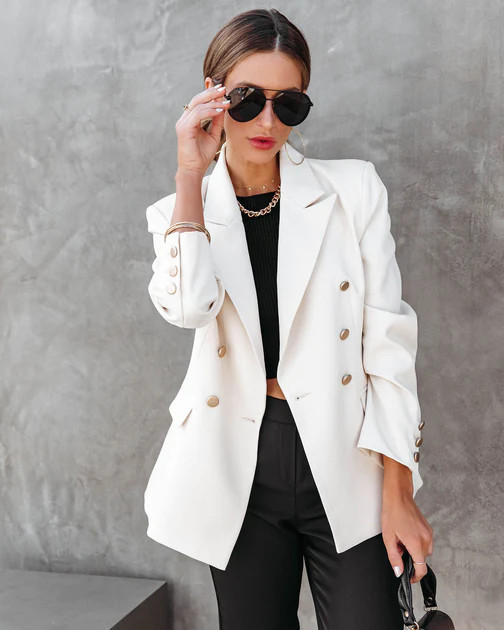 Portia Pocketed Blazer - Cream | VICI