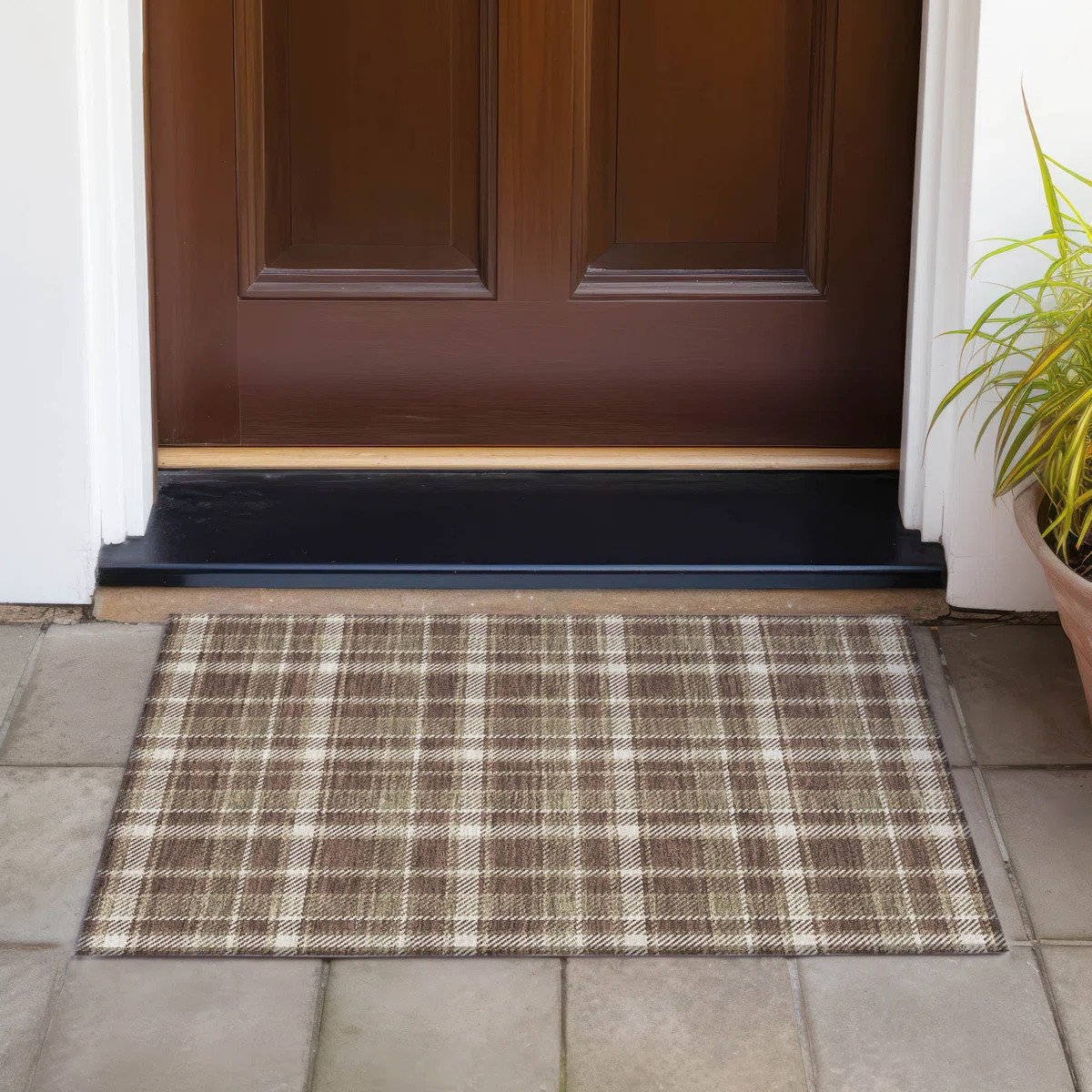 Washable Plaid Indoor / Outdoor Rug | Wayfair North America