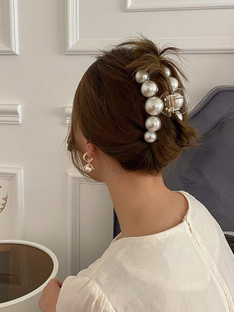 Faux Pearl Decor Hair Claw | SHEIN