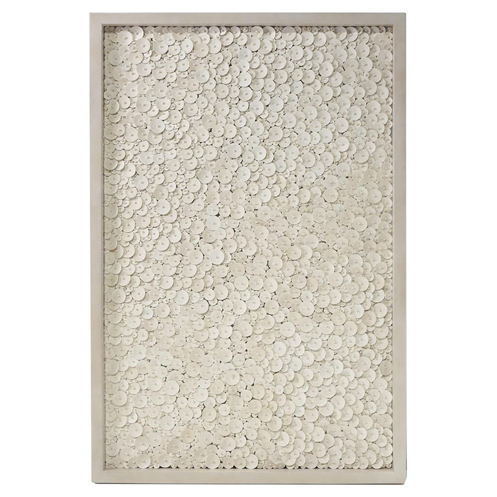 Palecek Amalia Coconut Shell Beads Nature Beige Frame Mixed Media | Kathy Kuo Home