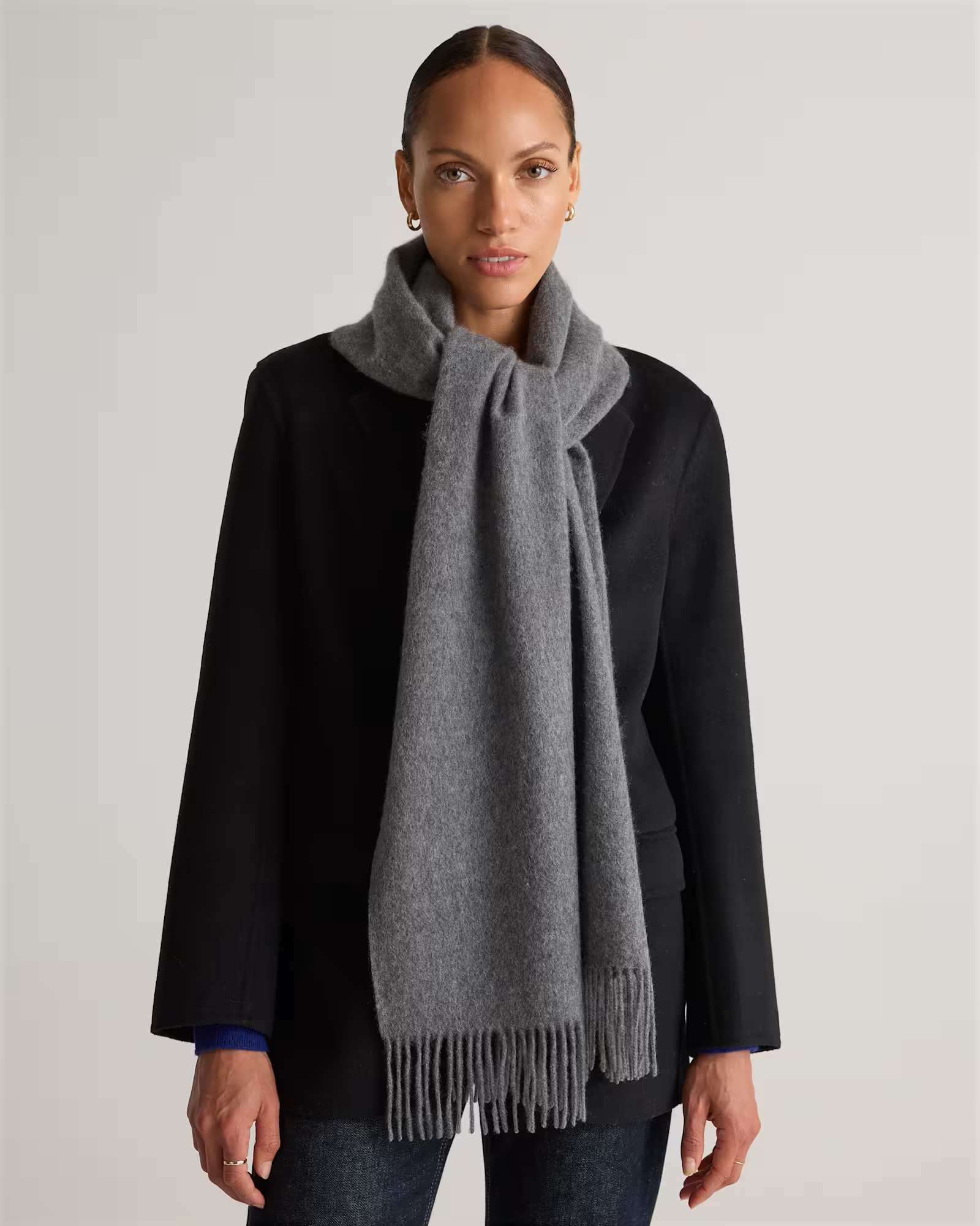 Mongolian Cashmere Woven Fringe Scarf | Quince