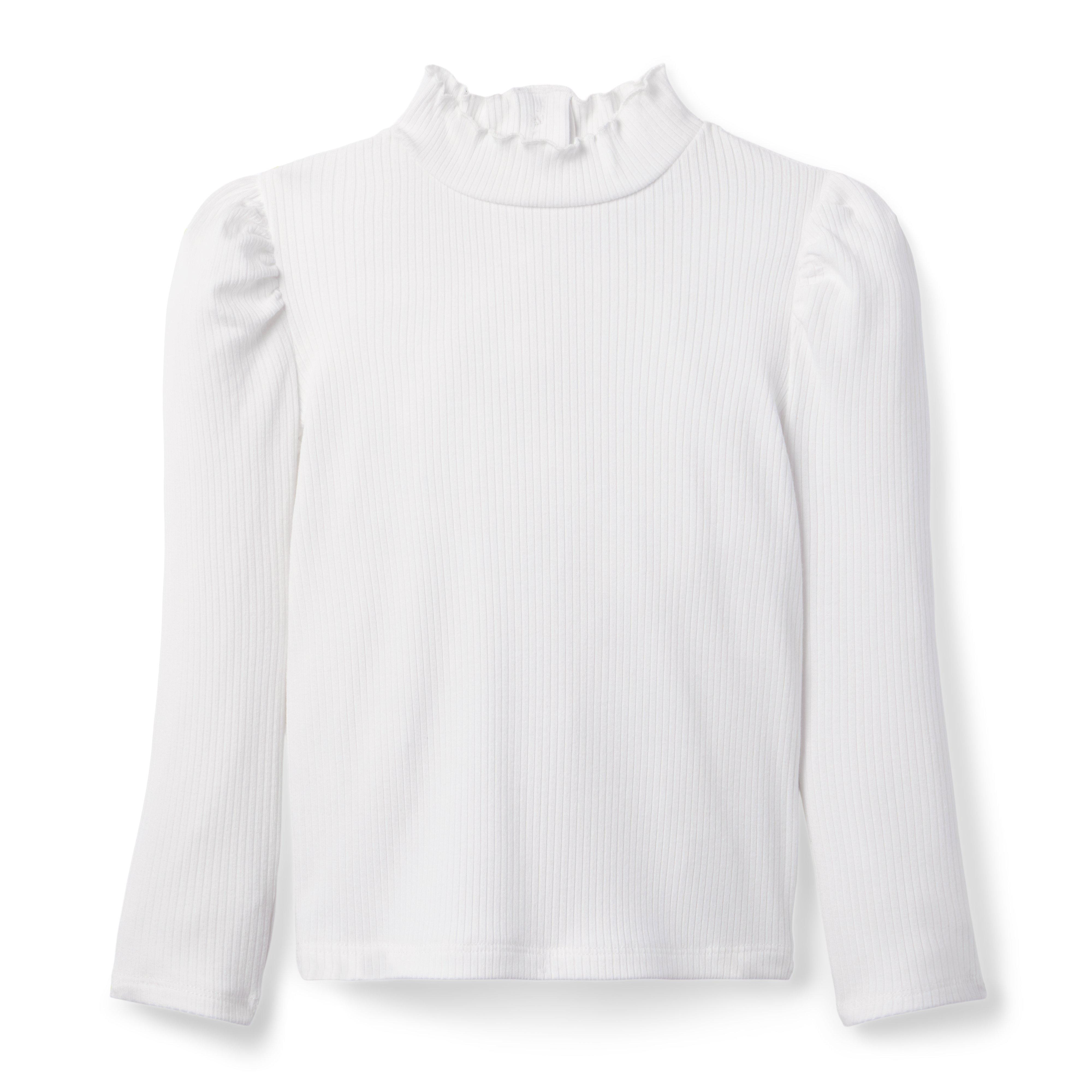 Janie and Jack | Ribbed Turtleneck - White / 8 | Janie and Jack
