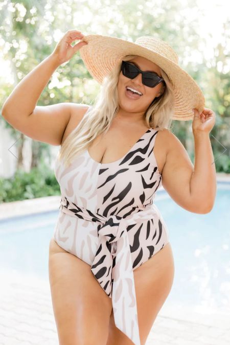 Pink lily new swimwear! Resort collection launch! Two tone neutral animal print belted one piece swimsuit! 

#LTKSeasonal #LTKswim #LTKunder50