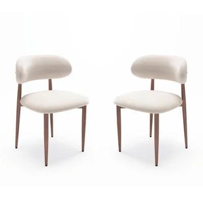 Comfortable Cream Upholstered Dining Chairs, Metal Legs, Modern Farmhouse Style For Kitchen And Home | Wayfair North America