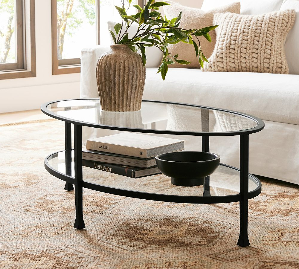 Tanner Oval Glass Coffee Table | Pottery Barn (US)