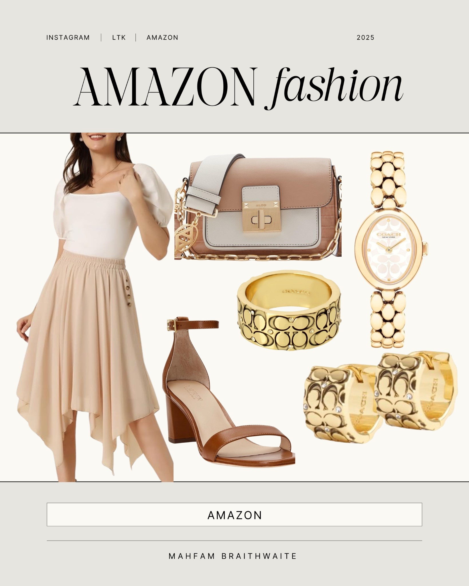 Soft neutrals and golden details—my go-to look for when I want to feel feminine and elevated. Every piece here is from Amazon, including these stunning Coach accessories!


#AmazonStyle #NeutralOutfit #CoachJewelry #ElegantStyle #LTKUnder100 #AmazonFashionFinds #SoftTones #MahfamBraithwaite #AmazonOutfits #DressyLook #ChicOnABudget #MomFashion


#LTKTravel #LTKWorkwear #LTKGiftGuide