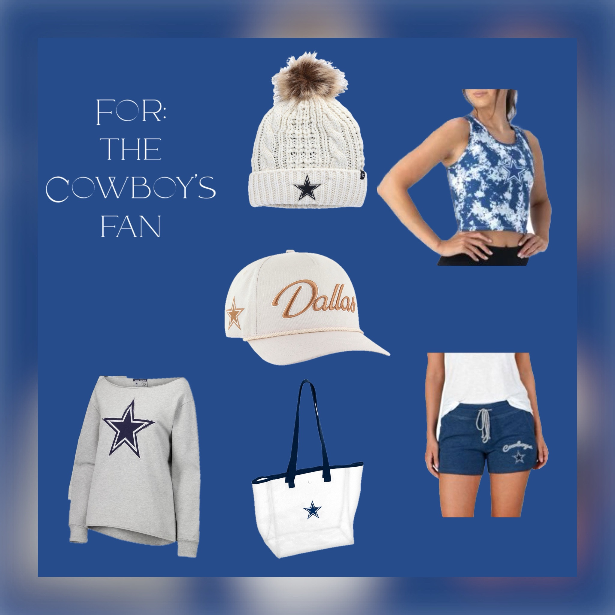 Gift ideas for the Cowboys fan | for her | Dallas | Dallas Cowboys | clear stadium bag | Pom beanie | active wear | rope accent | holidays | gifts for her | football | football game | Christmas | Christmas gift | 

#LTKSeasonal #LTKActive #LTKHoliday