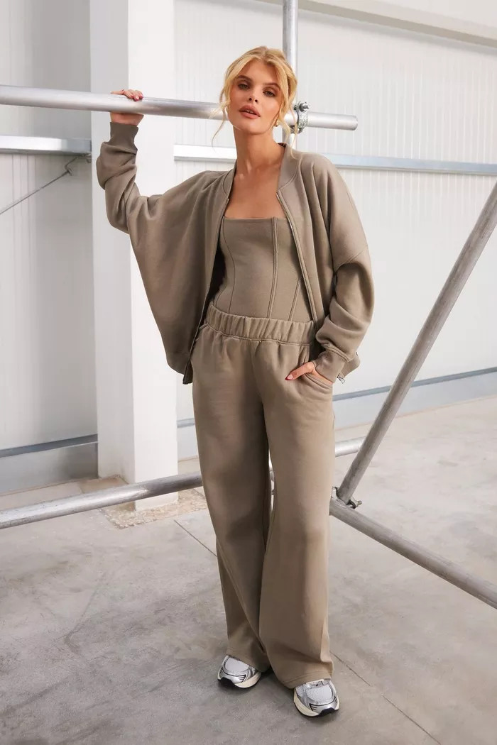 Corset Top 3 Piece Bomber Sweatshirt Tracksuit | Boohoo.com (UK & IE)