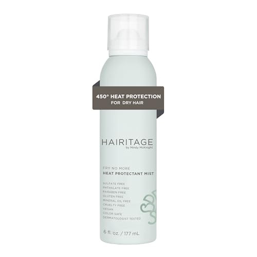 Hairitage Argan Oil Heat Protectant Spray for Dry Hair and Re-Heat Styling - Hydrating and Conditioning Formula - Argan Oil + Rice Protein - Protects Hair Up to 450°F for Re-Heat Hair Styling - 5 oz | Amazon (US)