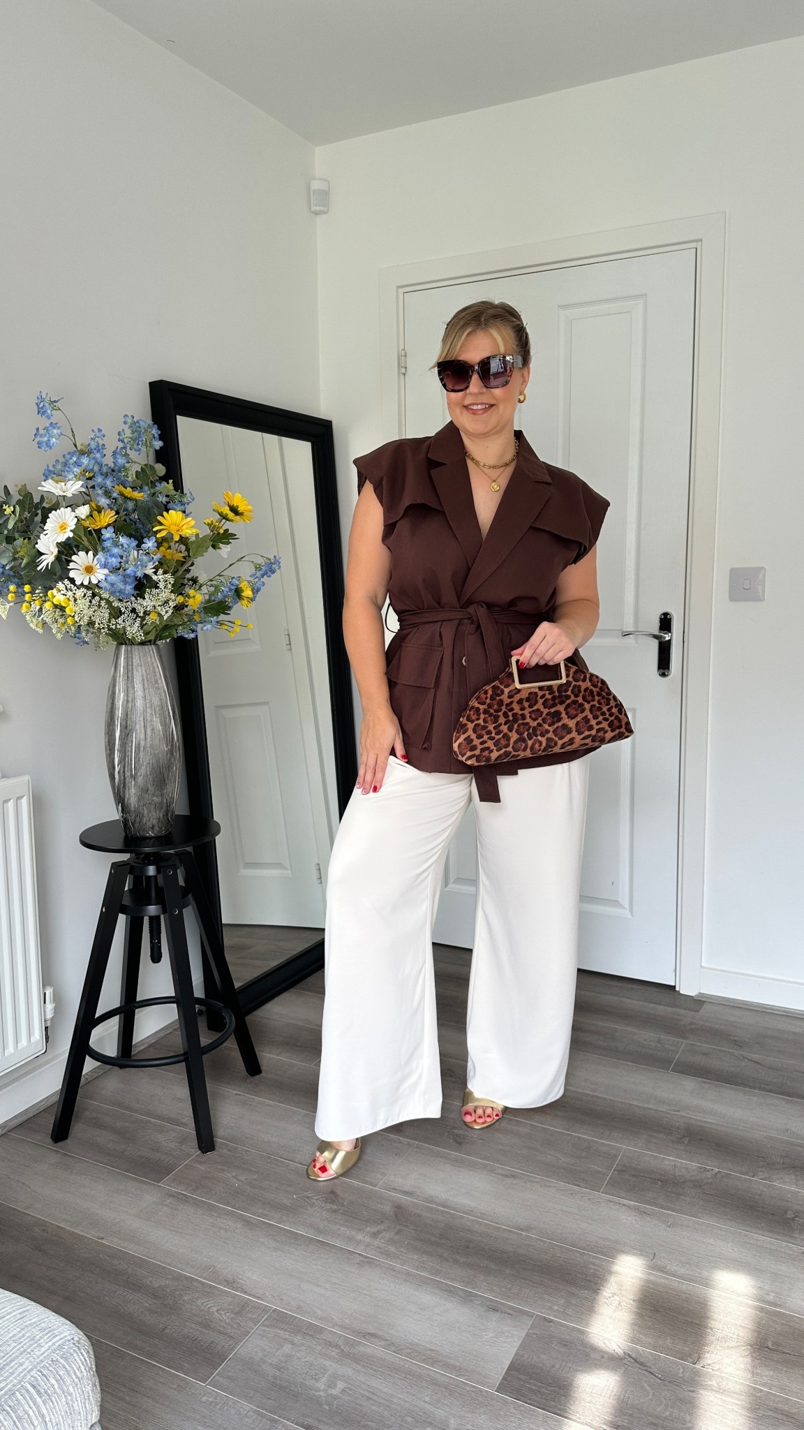 Going out outfit 
Trousers size 16
Utility waistcoat size 16
Shoes and bag Primark 