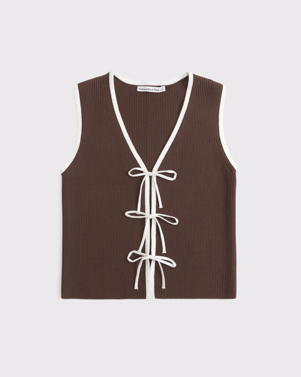 Tie-Front V-Neck Sweater Vest | Abercrombie & Fitch (US)