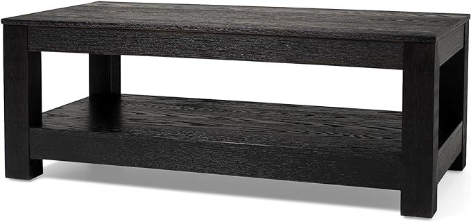 Maven Lane Paulo Large 2 Tier Rustic Rectangle Wooden Center Coffee Table with Shelf Storage for ... | Amazon (US)