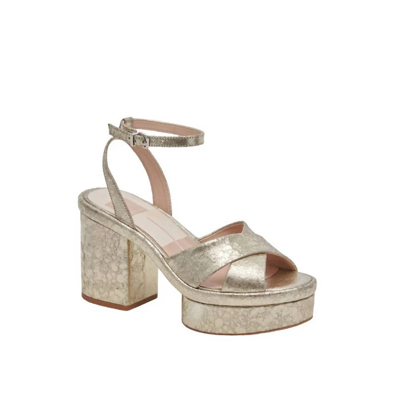Dolce Vita Women's Laisha Distressed Leather Heel In Platinum - Grey - 8.5 | Verishop