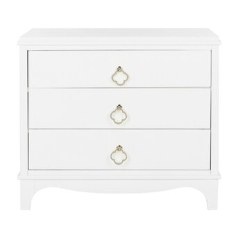 Safavieh Hannon White/Brass Wood End Table | Lowe's