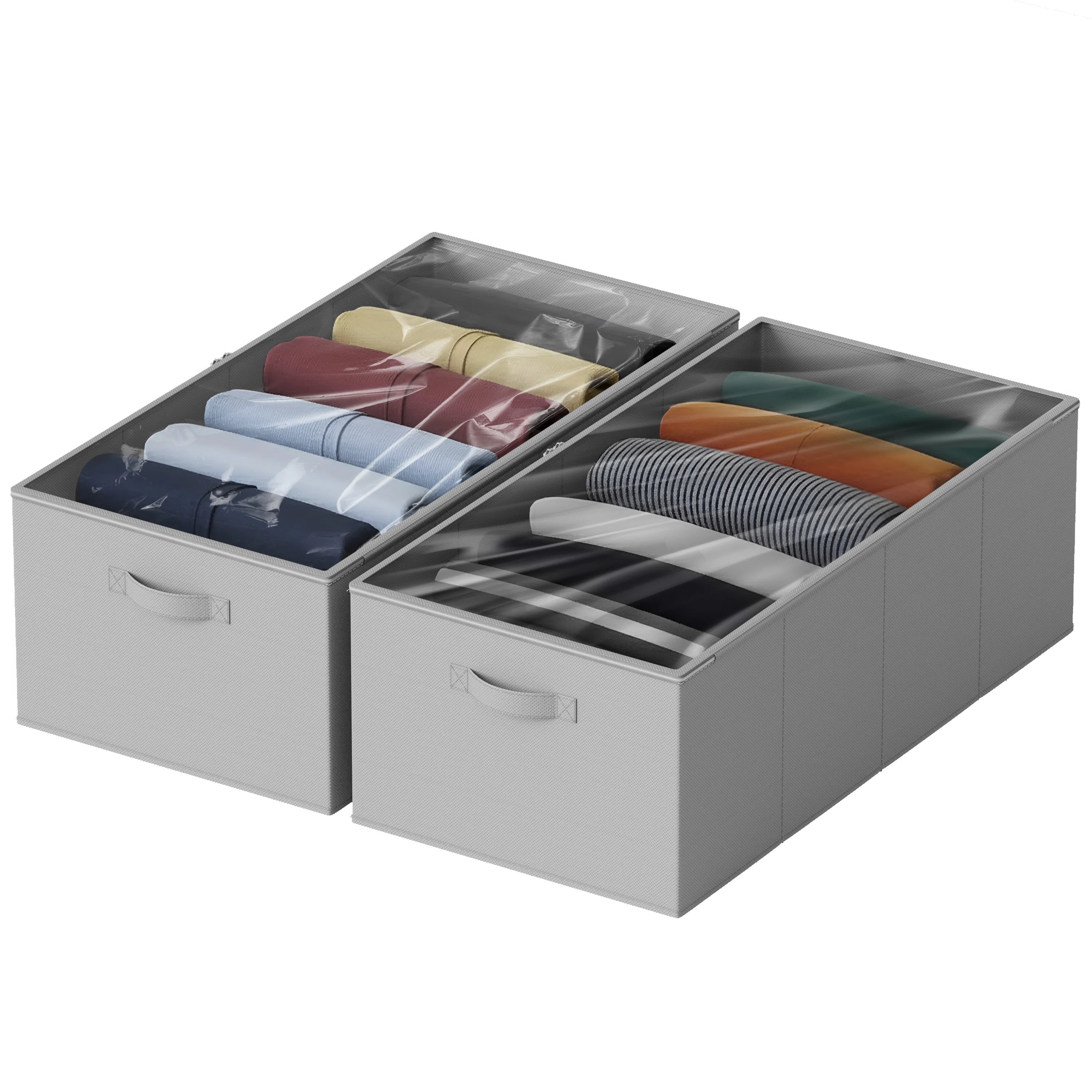 SpaceAid 2-pack 10" High Underbed Storage Containers With Lids, Large Storage Organizer Bins For ... | Wayfair North America