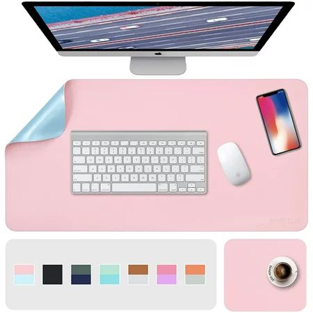 Desk Pad Pink Mouse Pad Desk Mat XL Desk Pads Dual-Sided Pink/Blue 31.5 x 15.7 + 8 x11 PU Leather Mo | Walmart (US)