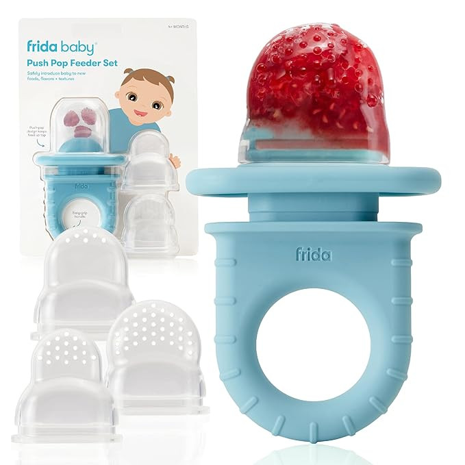 Frida Baby Push Pop Feeder, Baby Fruit Food Feeder to Safely Introduce New Foods, Fresh + Frozen,... | Amazon (US)