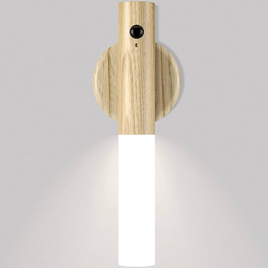 Miebul Motion Sensor Night Light, Rechargeable Body Sensor Night Light Indoor, Magnetic Wooden LE... | Amazon (US)