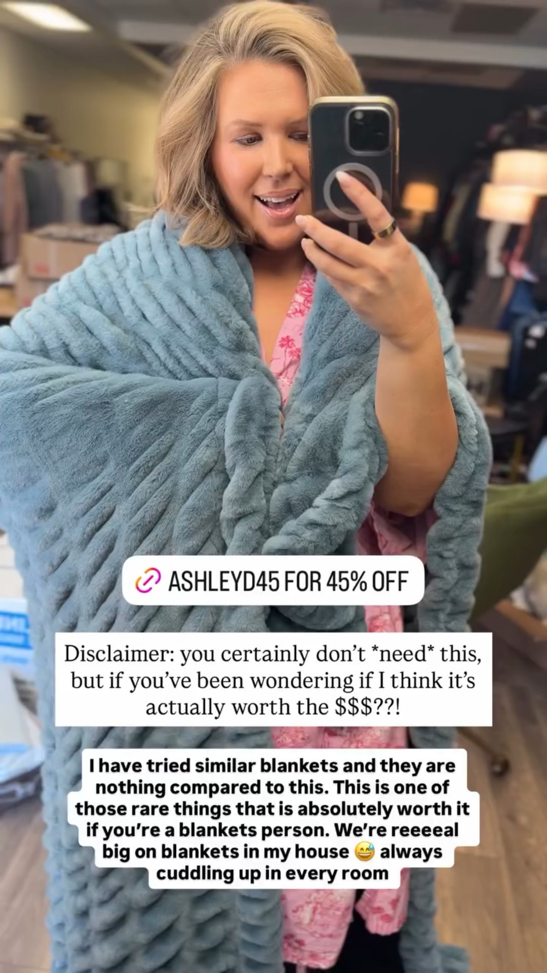 LOLA BLANKETS DISCOUNT CODE! ASHLEYD45 I have tried similar blankets and they are nothing compared to this. This is one of those rare things that is absolutely worth it if you’re a blankets person. We’re reeeeal big on blankets in my house 😅 always cuddling up in every room  Disclaimer: you certainly don’t *need* this, but if you’ve been wondering if I think it’s actually worth the $$$??!

#LTKHome #LTKSaleAlert #LTKValentine